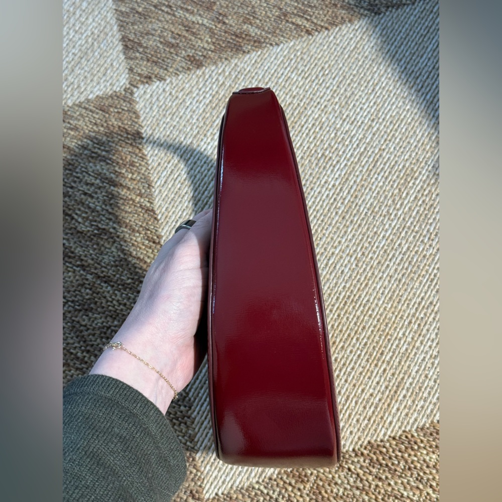 STAUD Moon Mini Split Leather Crossbody Bag Bordeaux - Picture 11 of 17